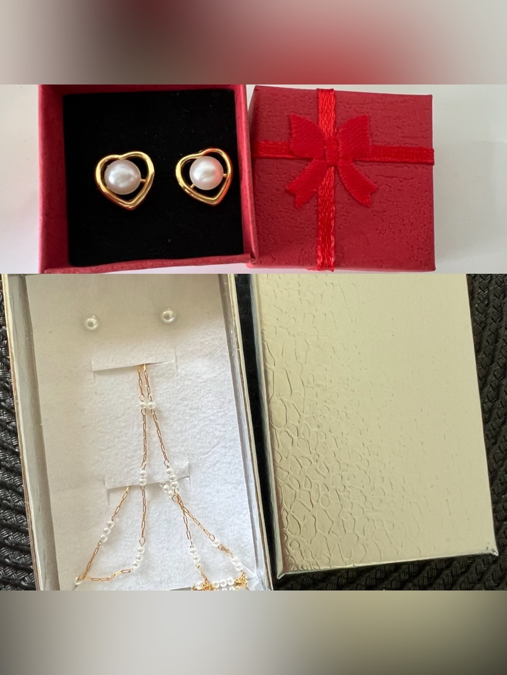 Fashion Jewelry Earrings Necklace Heart Pearl